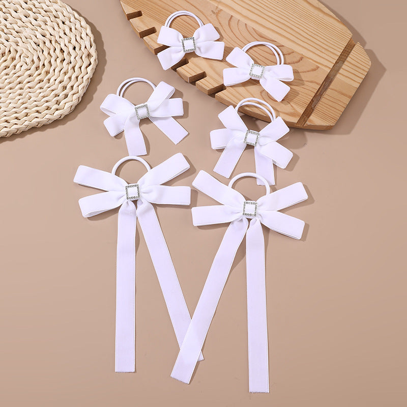 Minimalist Cartoon Bow-Shaped Fabric Hair Tie for Kids with Macaron Color Accents