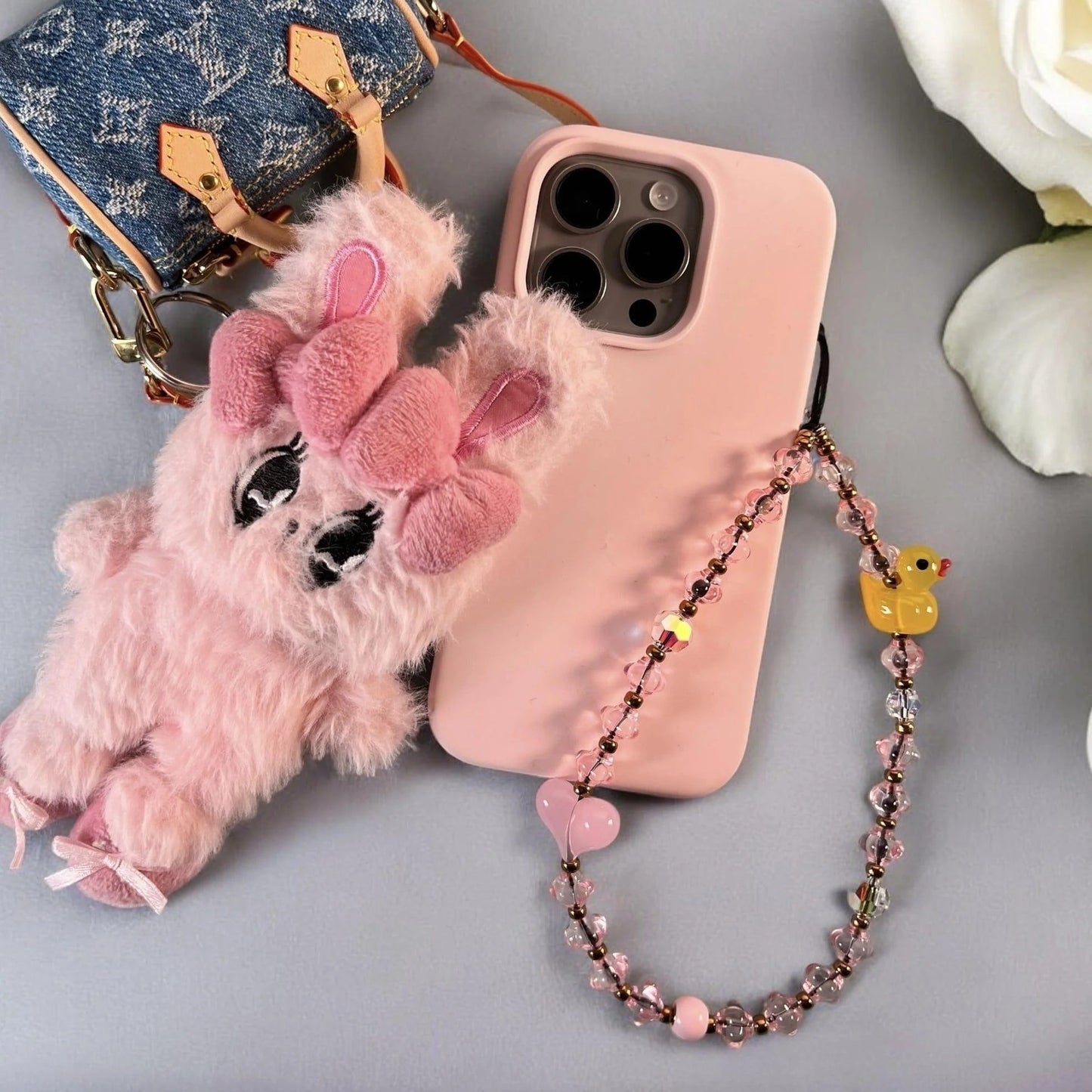Heart Cloud Acrylic Plated Pendant Charm Chain