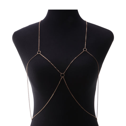 Geometric Five-Circle Body Chain for Women in Alloy with Plated Finish