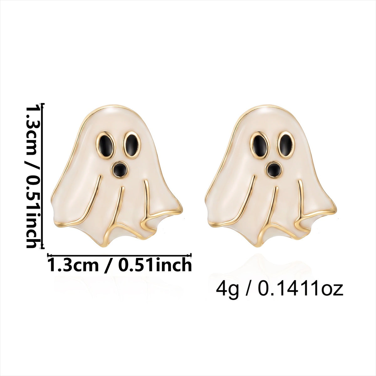 Minimalist Drip Oil Plated Alloy Halloween Cartoon Ghost Broom Bat Witch Hat Earrings for Women