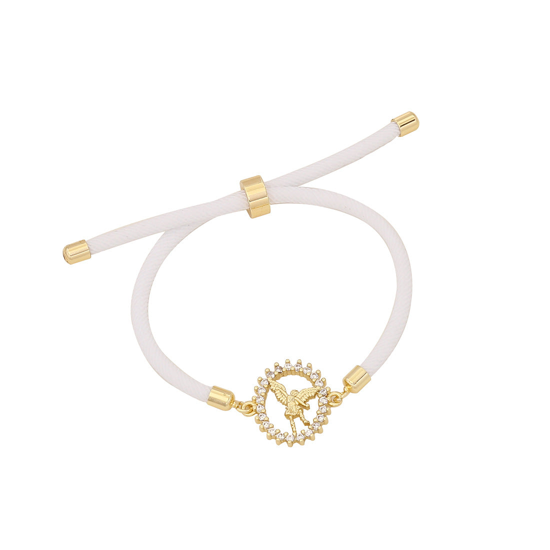 Personalized Butterfly-Shaped Gold-Plated Brass Bracelet with Adjustable Pull Chain