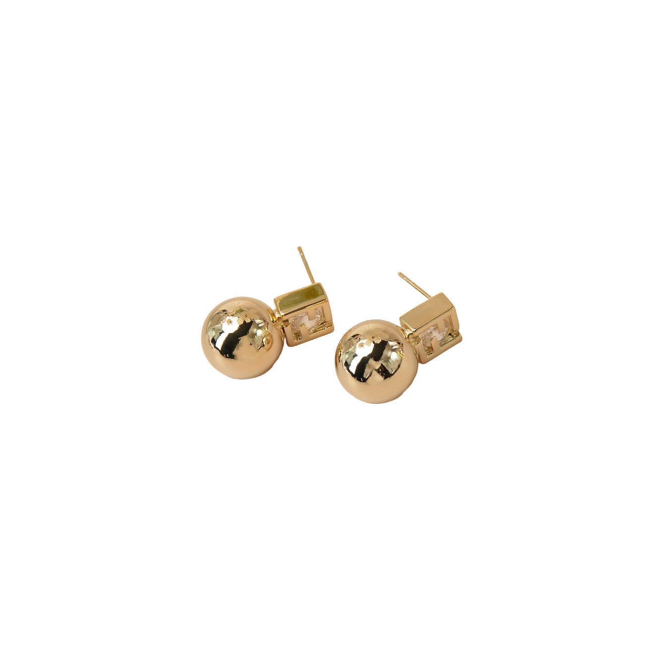 Orecchini da donna di lusso placcati in oro con zirconi cubici in ottone