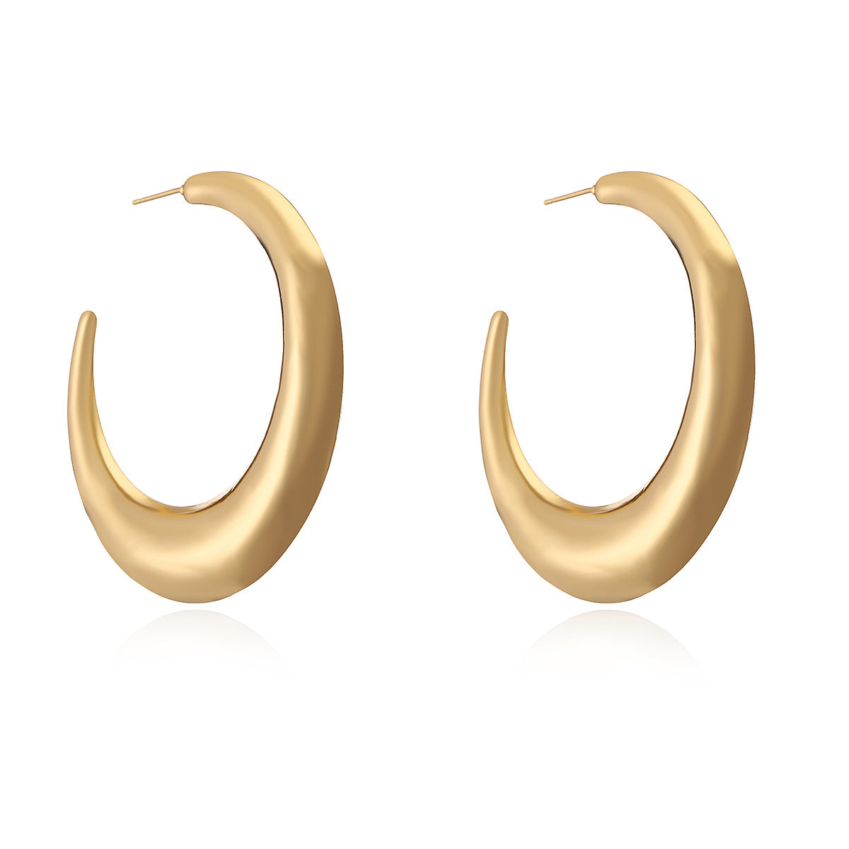 Minimalist Geometric Copper Earrings with Gold Plating for Women Vintage-Inspired Irregular Metal Statement Earrings