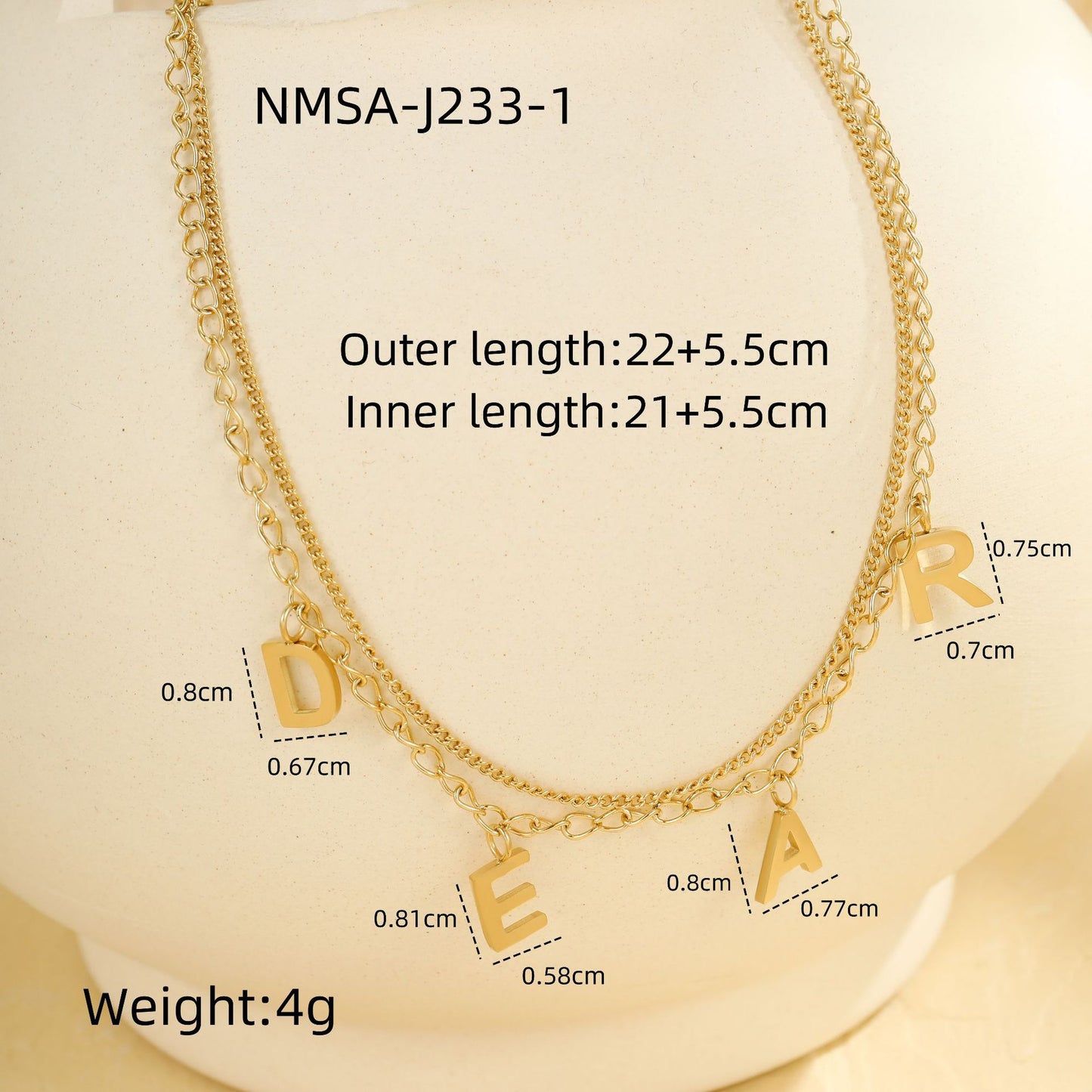 Tobillera de letras geométricas de acero inoxidable para mujeres y hombres, joyería de moda apilable multicapa resistente a la decoloración