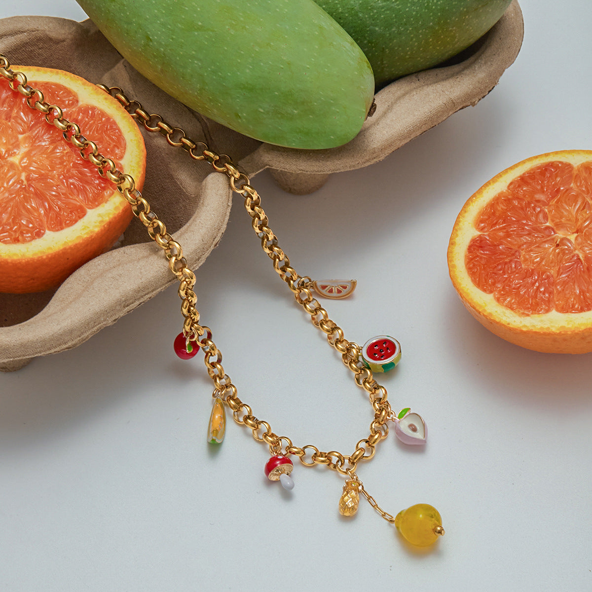 Geometric Lemon Plated Stainless Steel Bracelet for Women