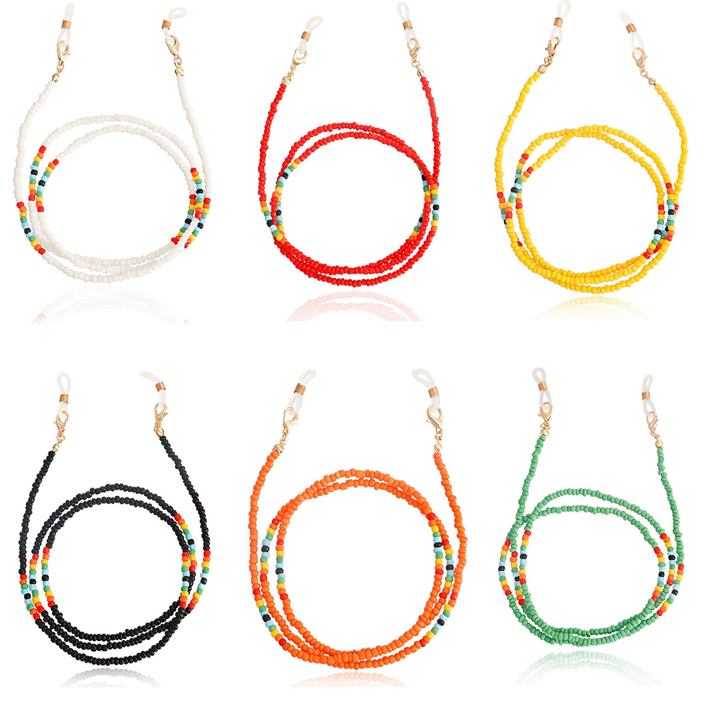 Colorful Alloy Ball Chain Glasses and Mask Holder