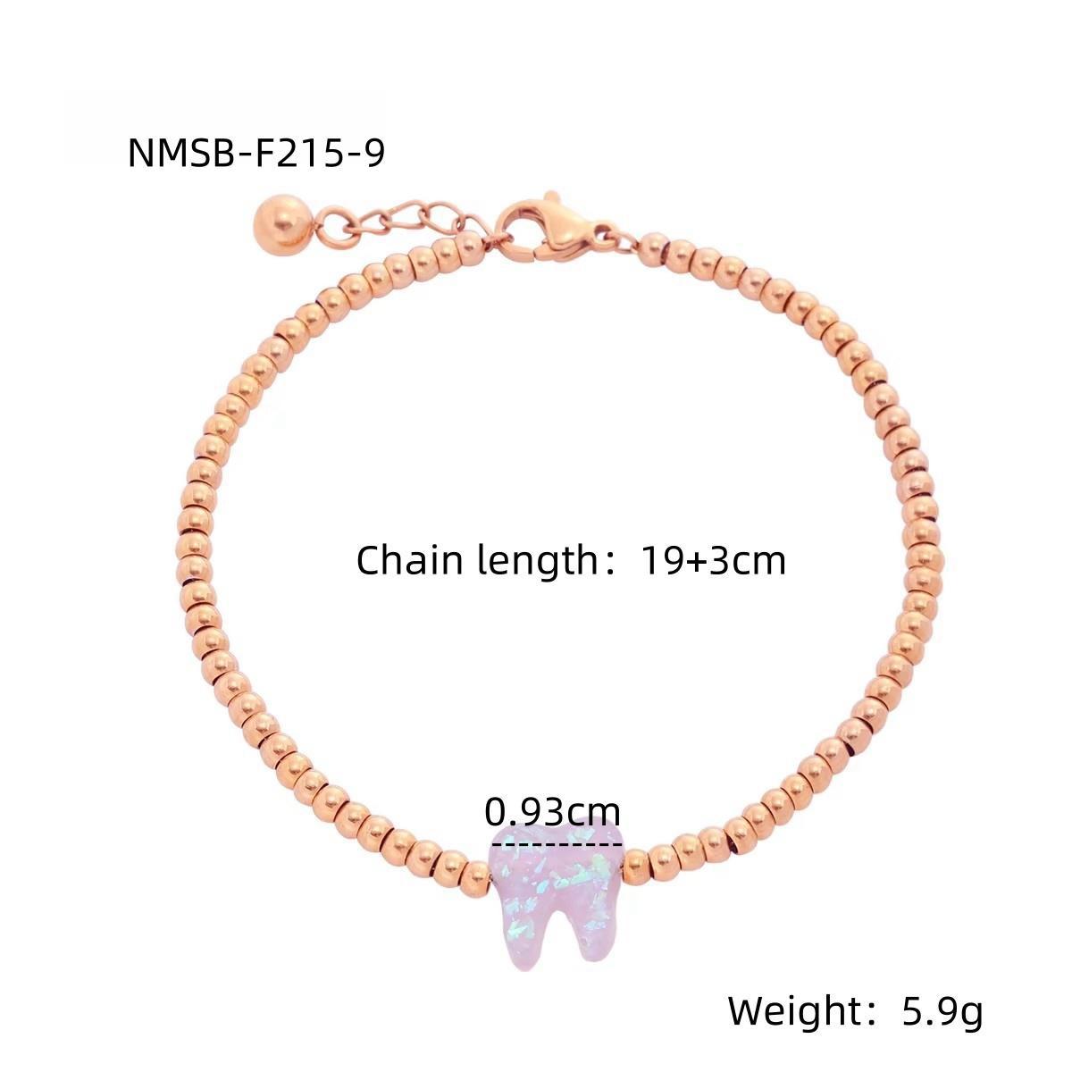 Minimalist Fashionable Gold-Plated Titanium Steel Tooth-Shaped Bracelet for Women with Geometric Design and Elegant Versatile Style