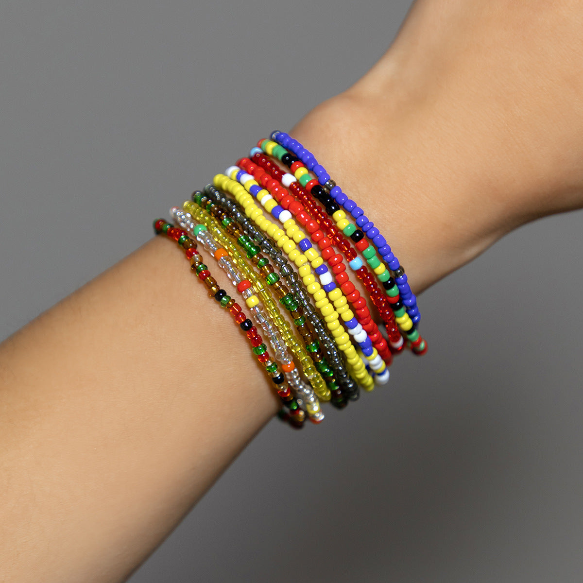 Set bracciale bohémien con perline geometriche per donna con perline Miyuki, fatto a mano