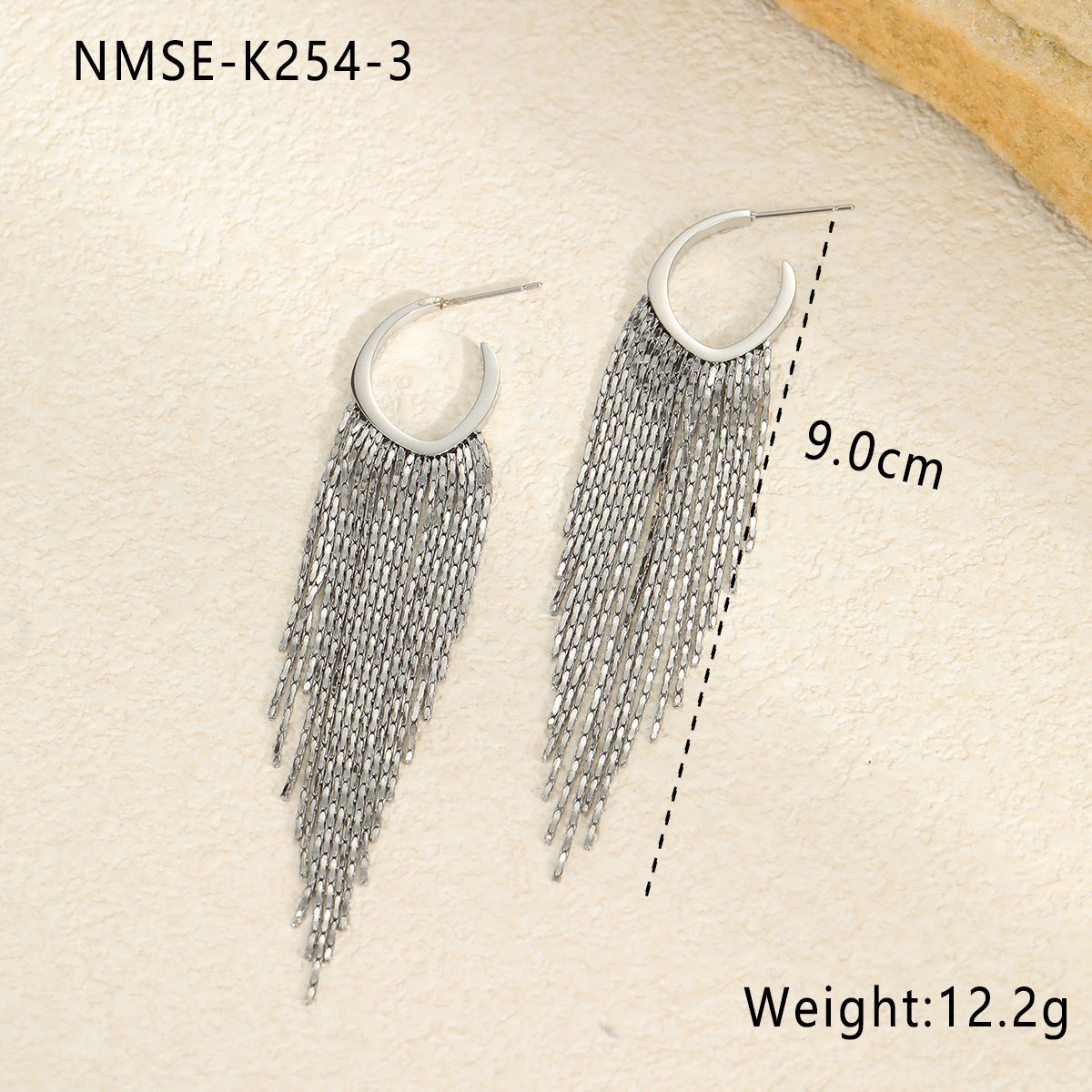 Pendientes largos de borla de acero inoxidable para mujer, diseño geométrico, electrochapados, hipoalergénicos, joyería llamativa