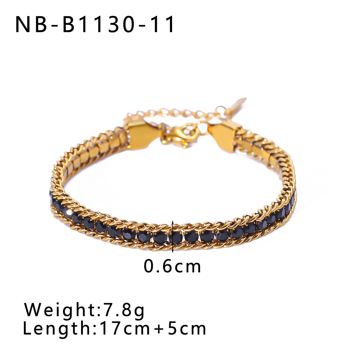 Bohemian Stainless Steel 18K Gold Plated Geometric Bracelet with Colorful Rhinestones Minimalist Women's Jewelry