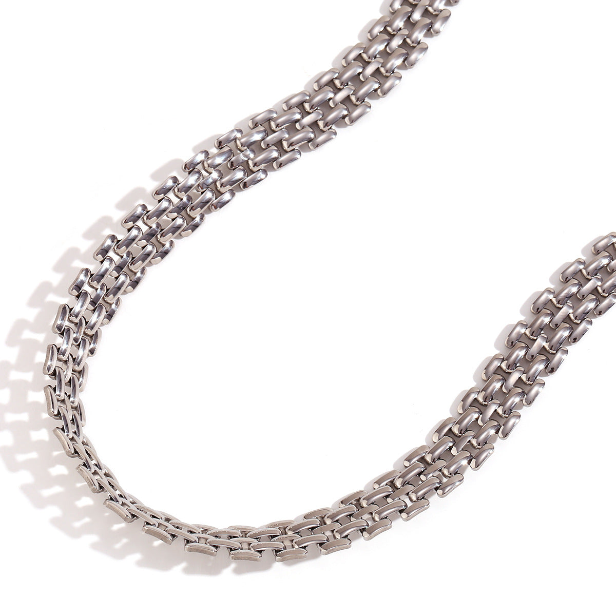 Bracciale da donna intrecciato fatto a mano in acciaio inossidabile placcato oro 18 carati con design geometrico minimalista
