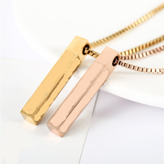 Collana da Donna Minimalista Geometrica in Acciaio al Titanio con Finitura Lucida