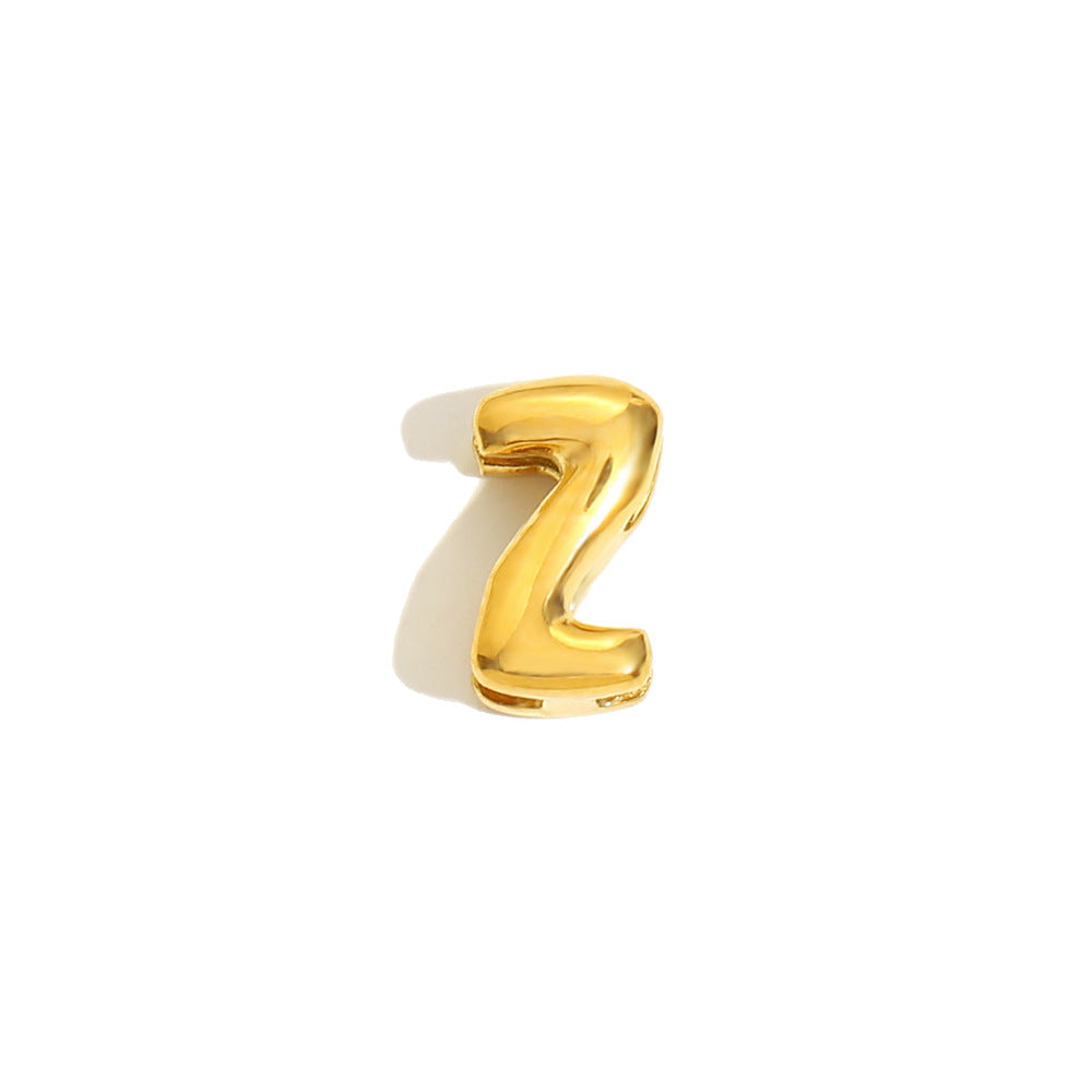 Collana Minimalista con Ciondolo a Lettera da Donna in Acciaio Inox con Placcatura in Oro 18K Design Cavo