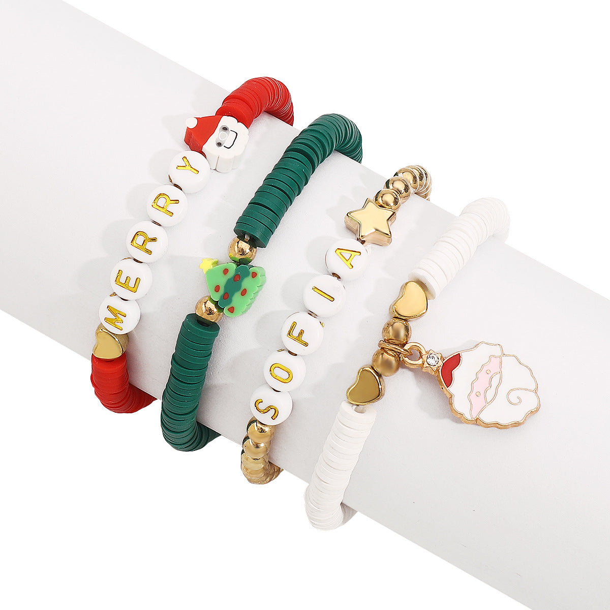 Set di bracciali geometrici a onda in argilla polimerica e lega, fatti a mano, carini, per donne e uomini, regalo di Natale