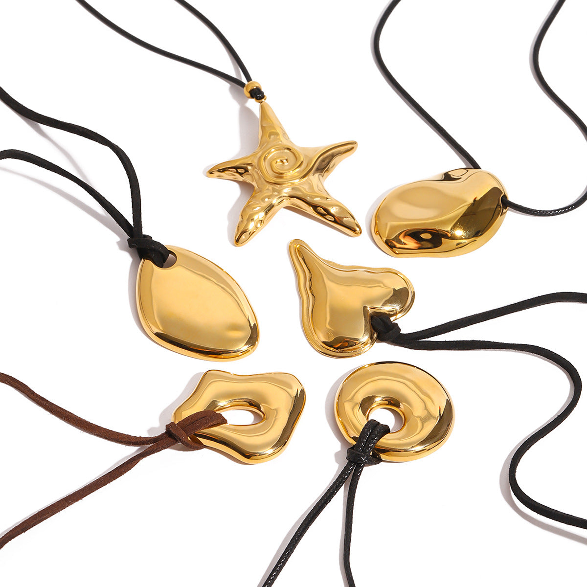 Minimalist Geometric Starfish Stainless Steel Necklace with Titanium Steel Pendant for Women