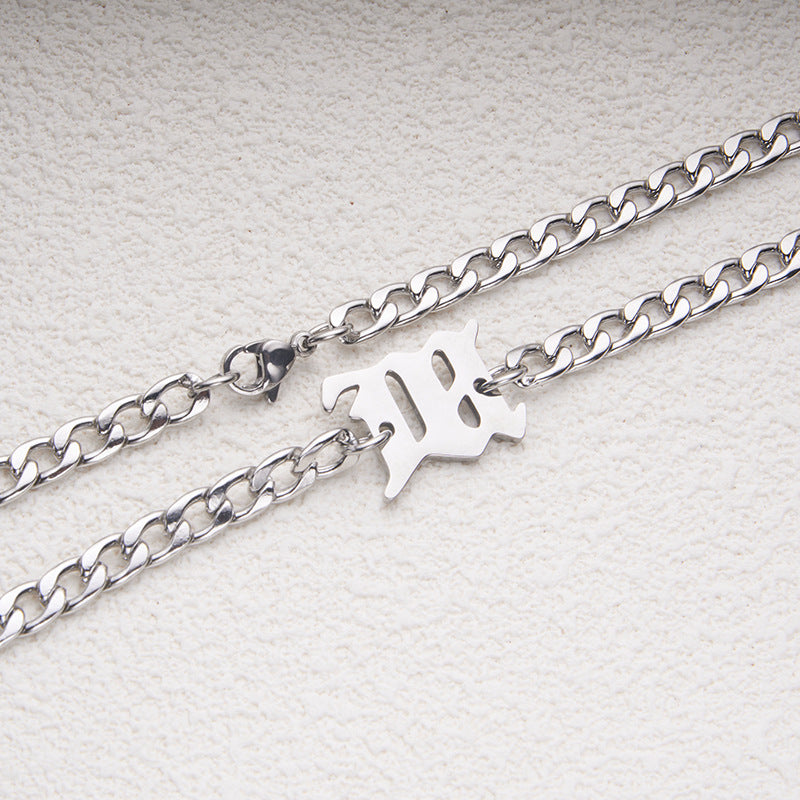 Geometric Cuban Link Necklace in Stainless Steel with Electroplated Finish for Unisex Daily Wear