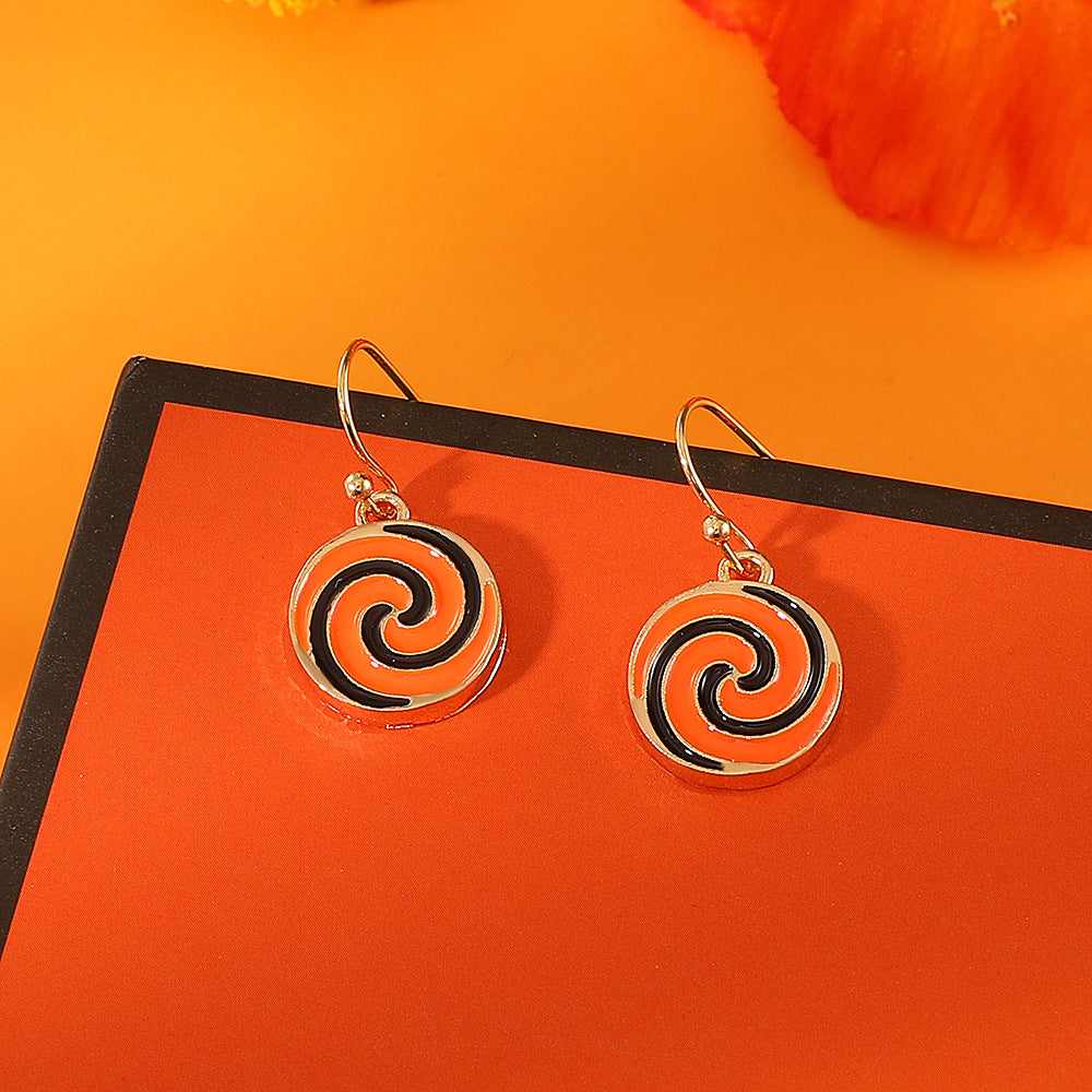 Pendientes de aleación con diseño de calabaza y calavera, estilo punk, chapados en oro, para mujer, temáticos de Halloween