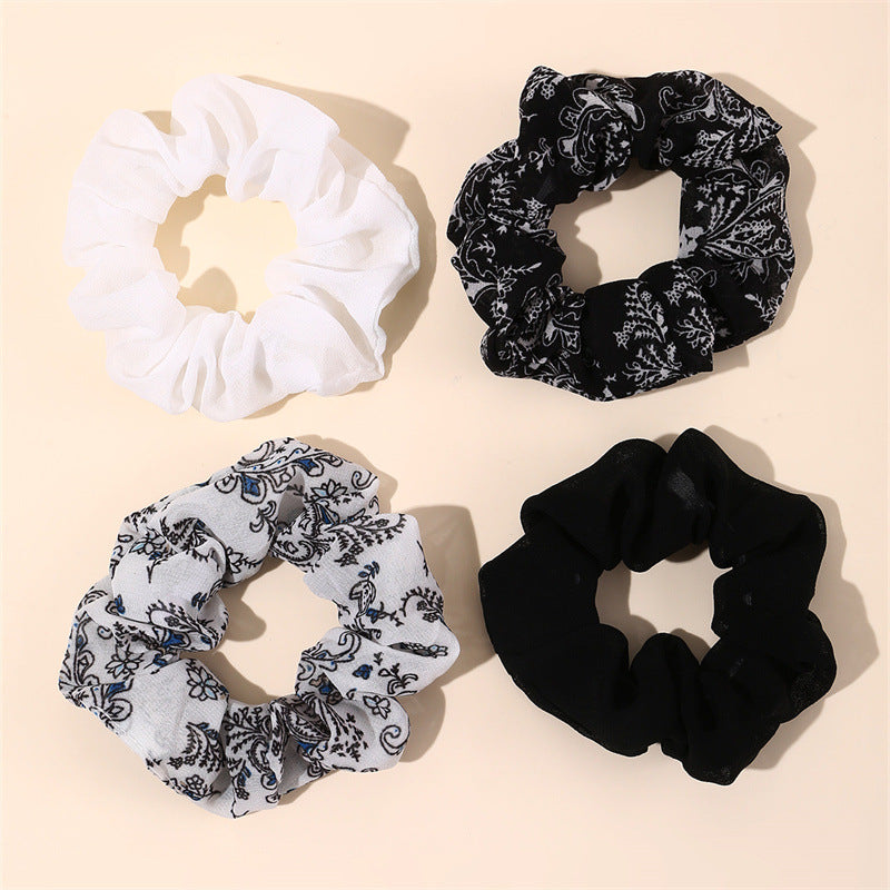 Set di elastici per capelli minimalisti a pois da bambina con motivo a margherita e texture a maglia in tessuto