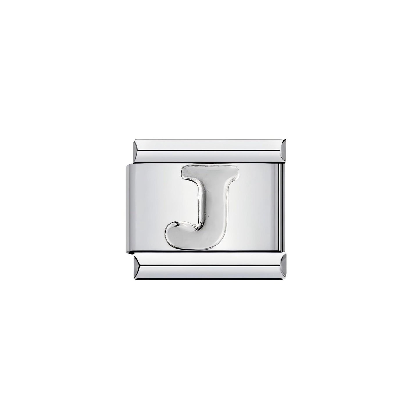 Personalized Stainless Steel Plated Letter Charm Bar Bracelet Unisex DIY Elastic Link Band