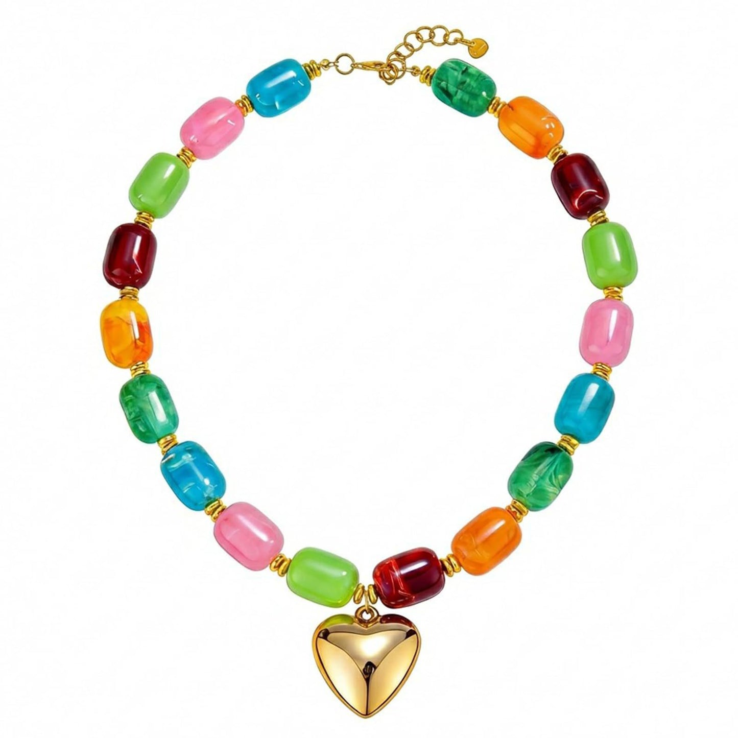 Casual Geometric Heart Resin Acrylic Pendant Necklace for Women