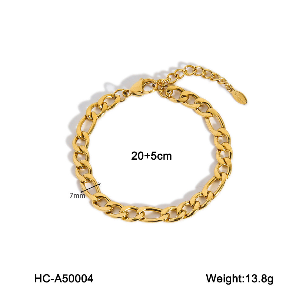 Minimalist Geometric Titanium Steel Anklet for Women Stainless Steel 18K Gold Plated Fade-Resistant Foot Jewelry