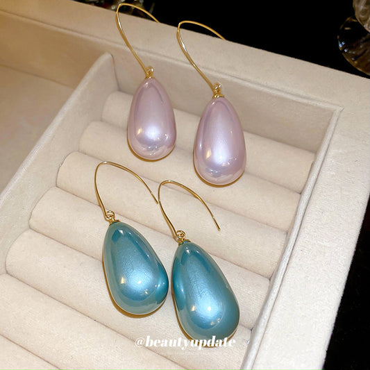 Orecchini a goccia in rame placcato in stile chic da donna con perni in argento sterling 925, gioielli per l'orecchio di lusso minimalista alla moda per l'ufficio e l'uso quotidiano