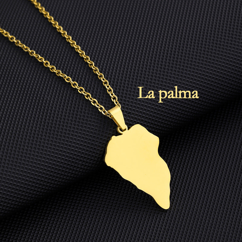 Collar con colgante geométrico de acero inoxidable con dije de acero de titanio y acabado galvanizado para uso unisex