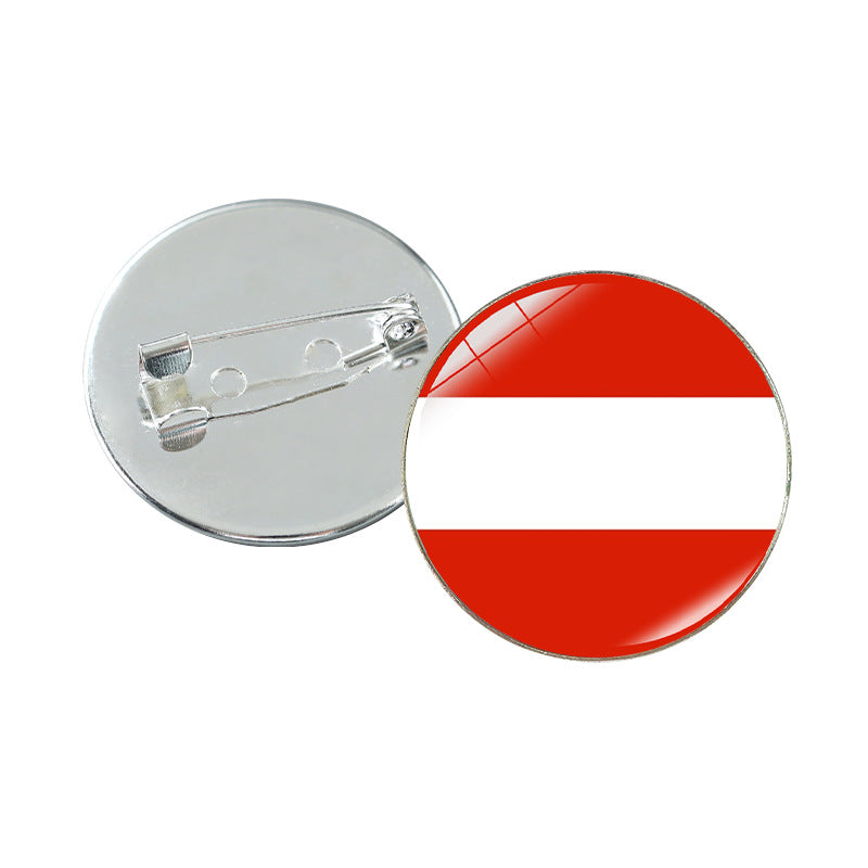 Minimalist Geometric Alloy Plated Brooch with Cabochon Gemstone Unisex Pin Badge