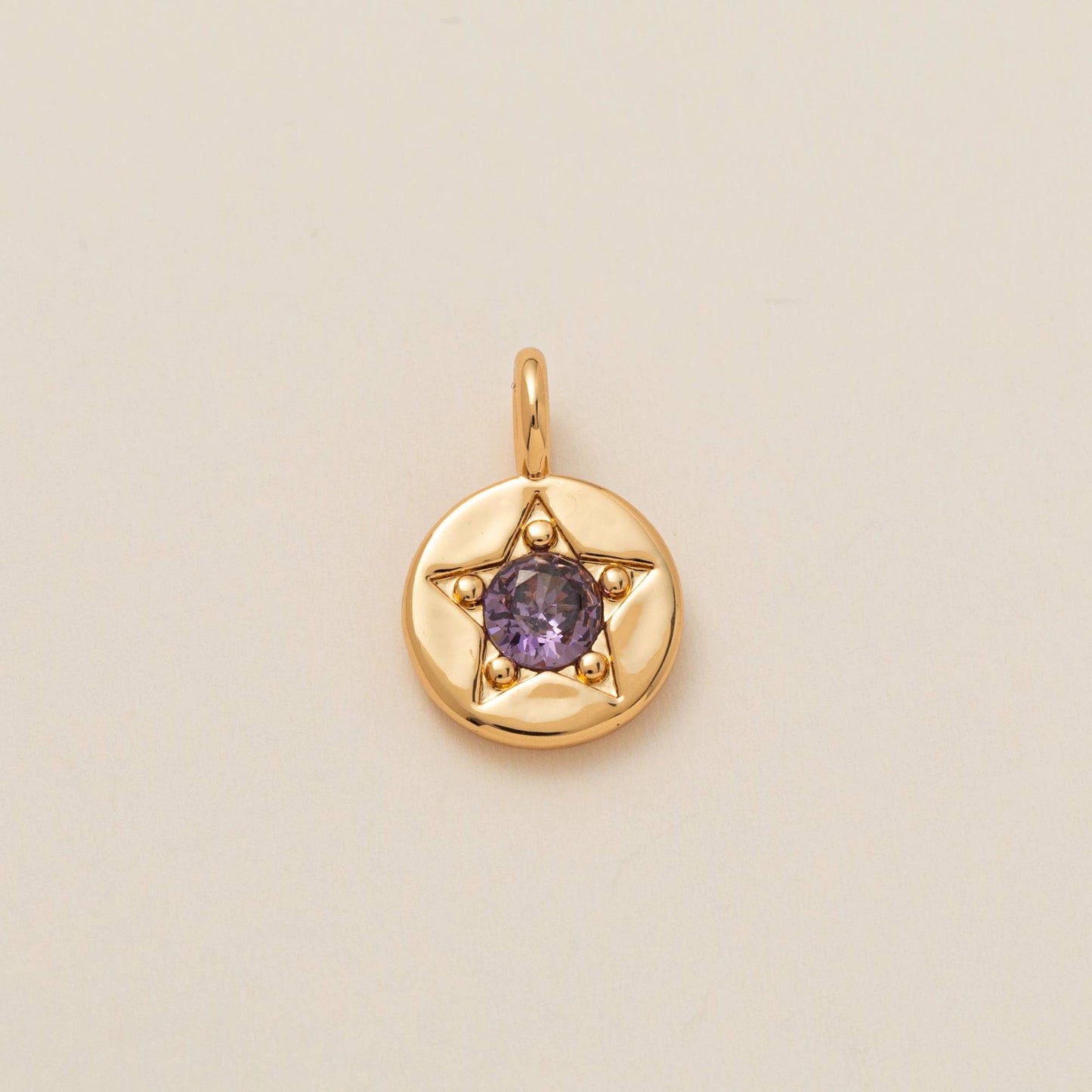 Vintage 18K Gold Plated Stainless Steel Geometric Birthstone Charm Bar Necklace PVD Plating Unisex