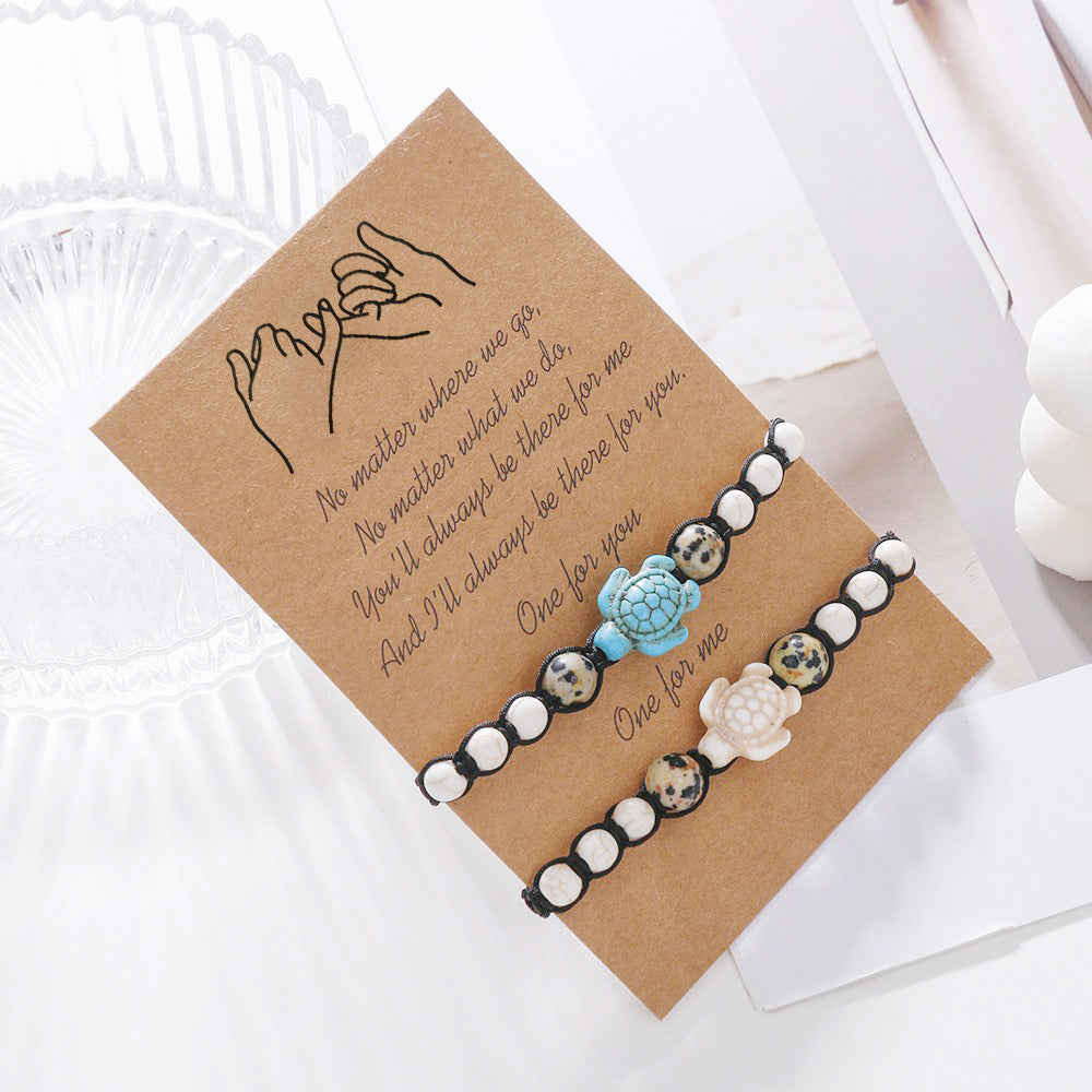 Bohemian Vintage Handmade Turquoise Animal Beaded Bracelet
