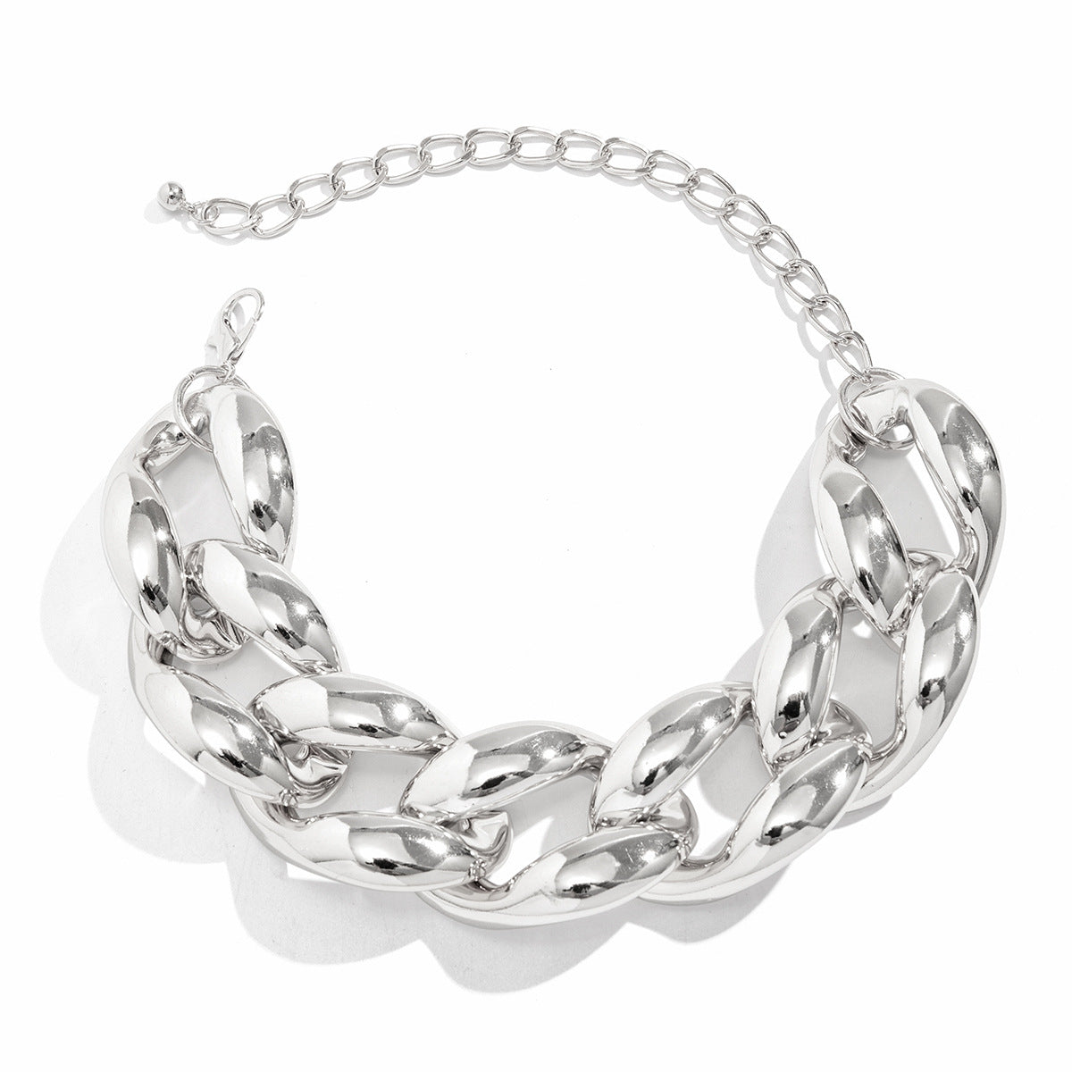 Collana Geometrica Punk Audace da Donna con Catena a Croce in Metallo
