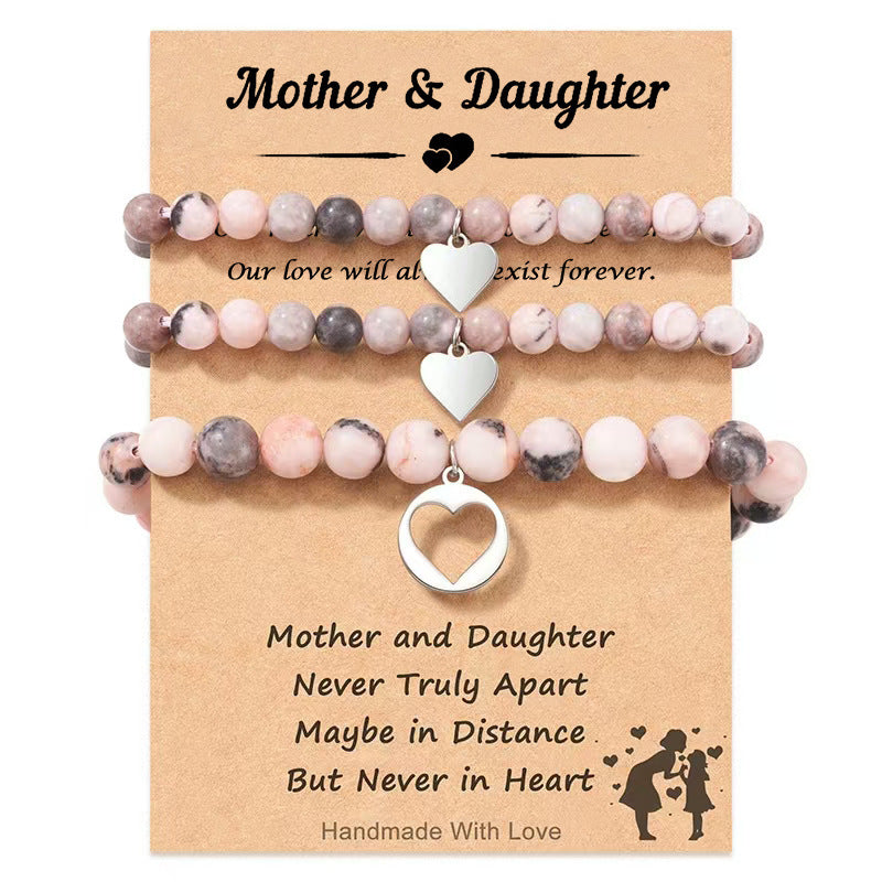 Sweet Heart Butterfly Zebra Print Stainless Steel Bracelet for Mother and Daughter