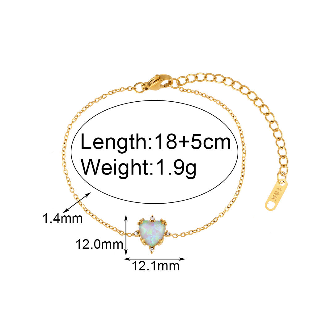 Set Collana Vintage a Forma di Cuore in Acciaio Inossidabile Placcato Oro con Pendente, Orecchini e Bracciale da Donna
