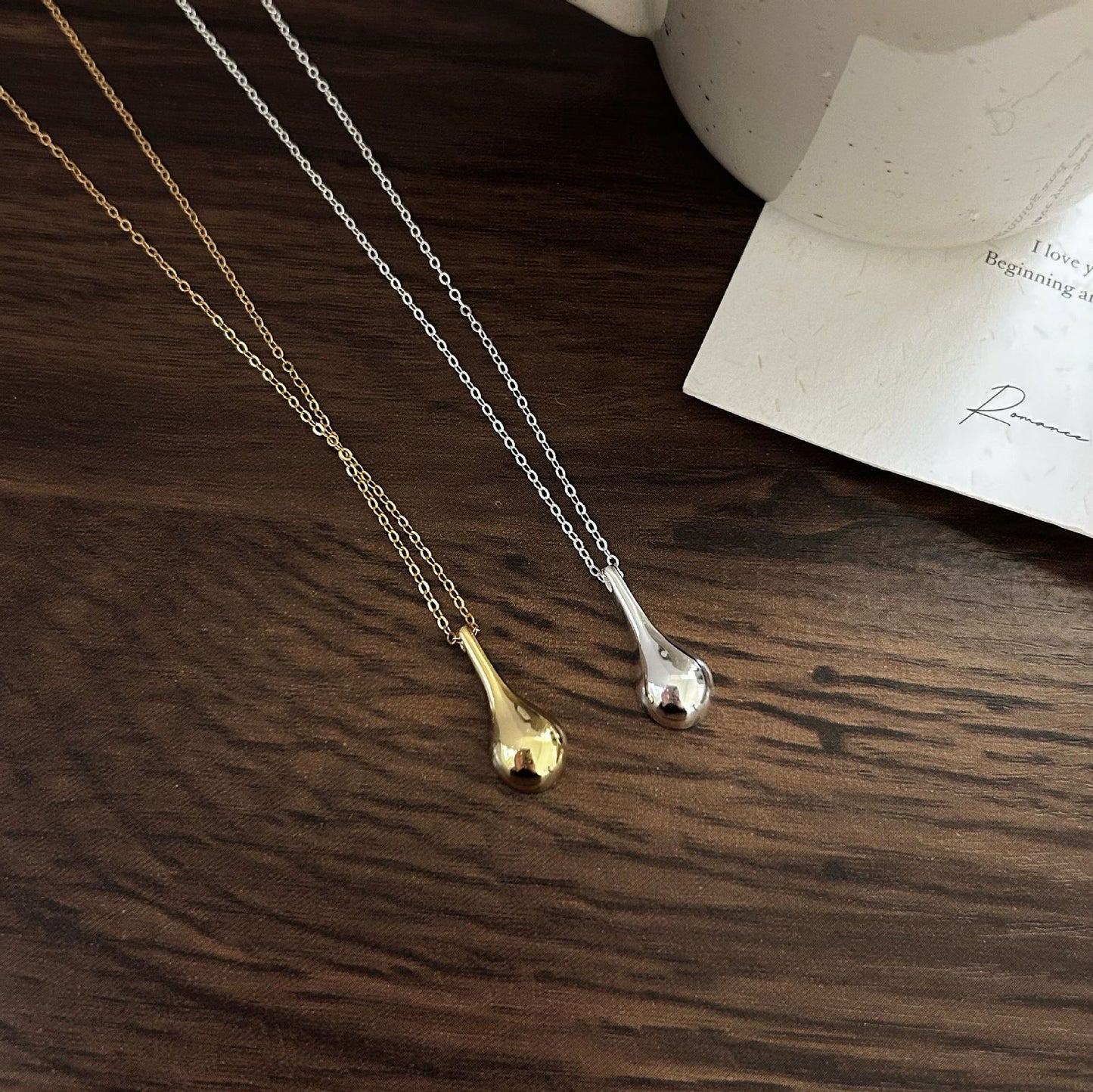Minimalist Geometric Tulip Pendant Necklace in 925 Sterling Silver with Plated Finish