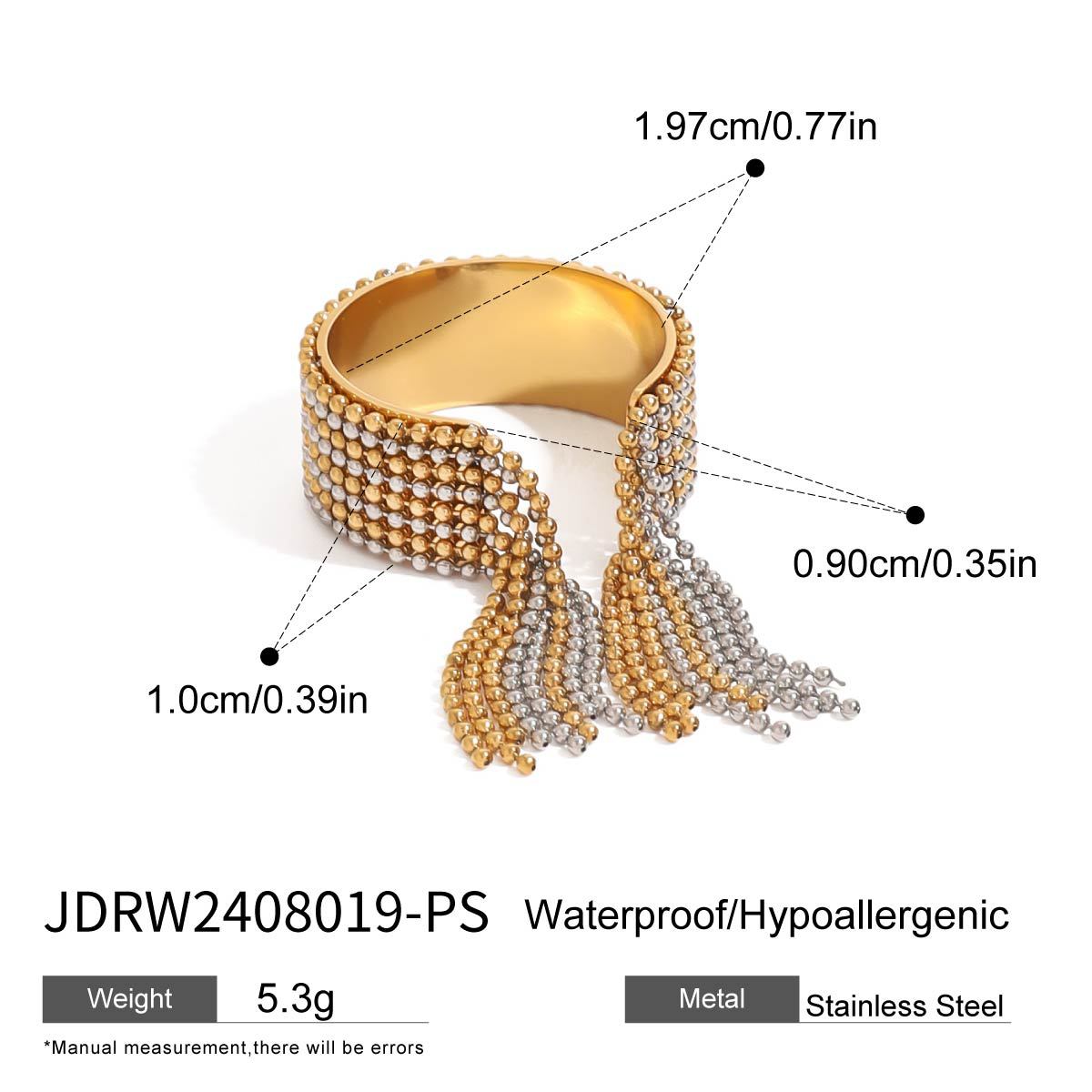 Anello aperto da donna minimalista geometrico con nappe in acciaio inossidabile placcato