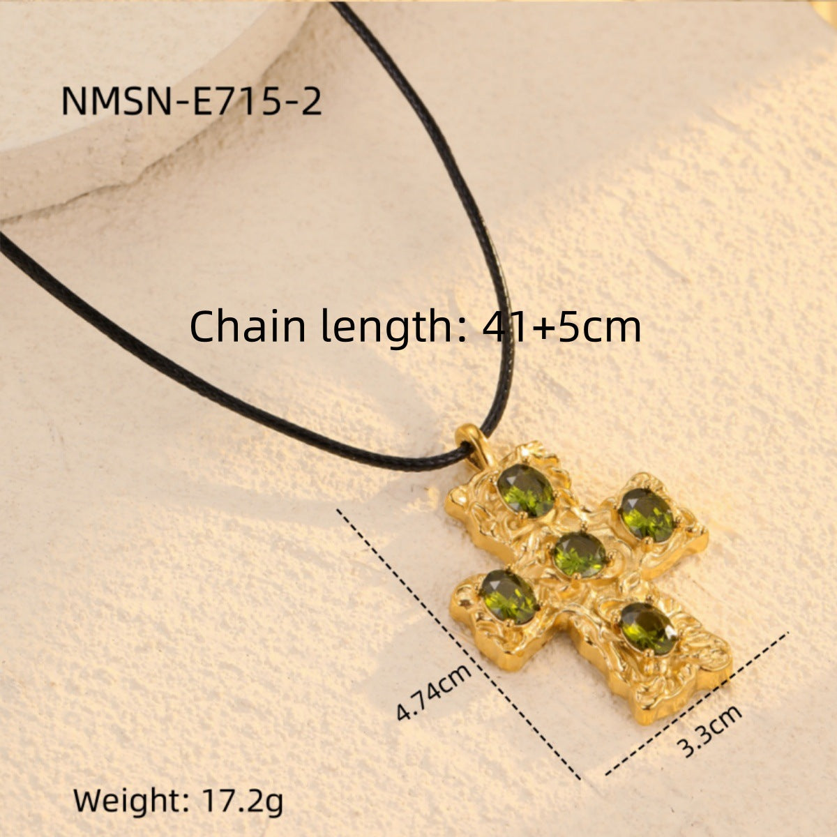 Collar con colgante de cruz geométrica de moda para mujer, de acero de titanio con chapado en oro de 18 quilates e incrustaciones de circonitas