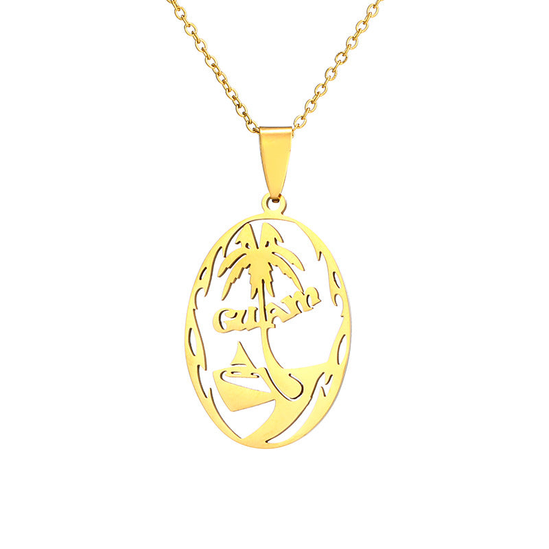 Collana unisex con ciondolo a lettera in acciaio inossidabile di moda, con charm in acciaio al titanio e finitura placcata