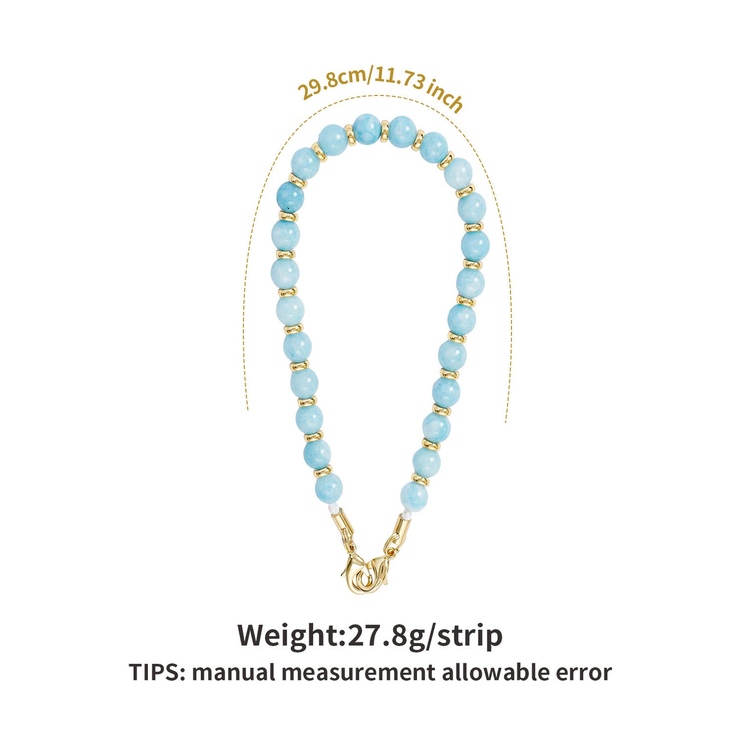 Natural Stone Beaded Phone Chain Lanyard with Obsidian and Amazonite Round Geometric Charm Anti-Loss Strap Unisex