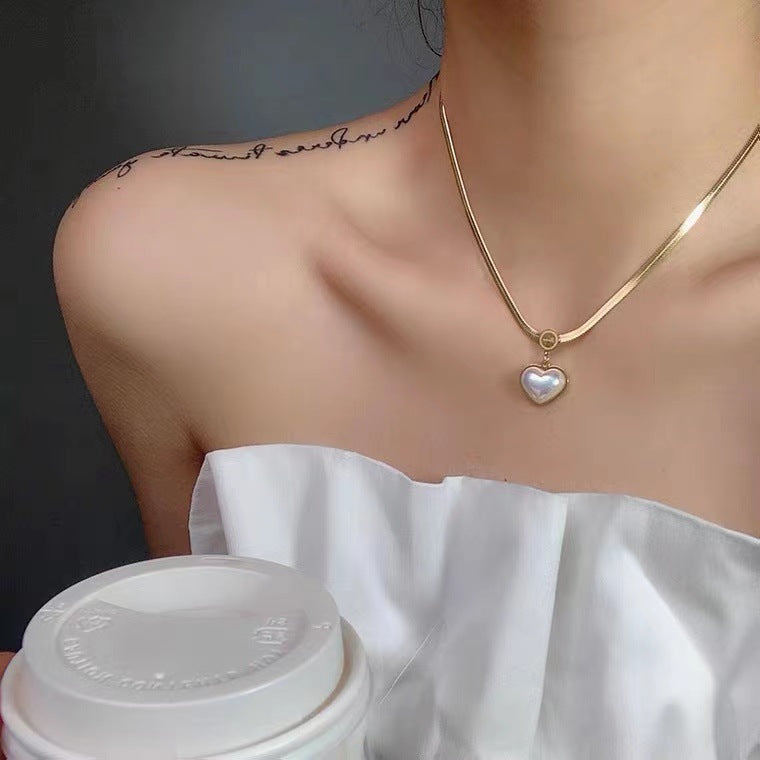 Collana minimalista geometrica in acciaio al titanio placcata oro da donna, delicata catena per clavicola