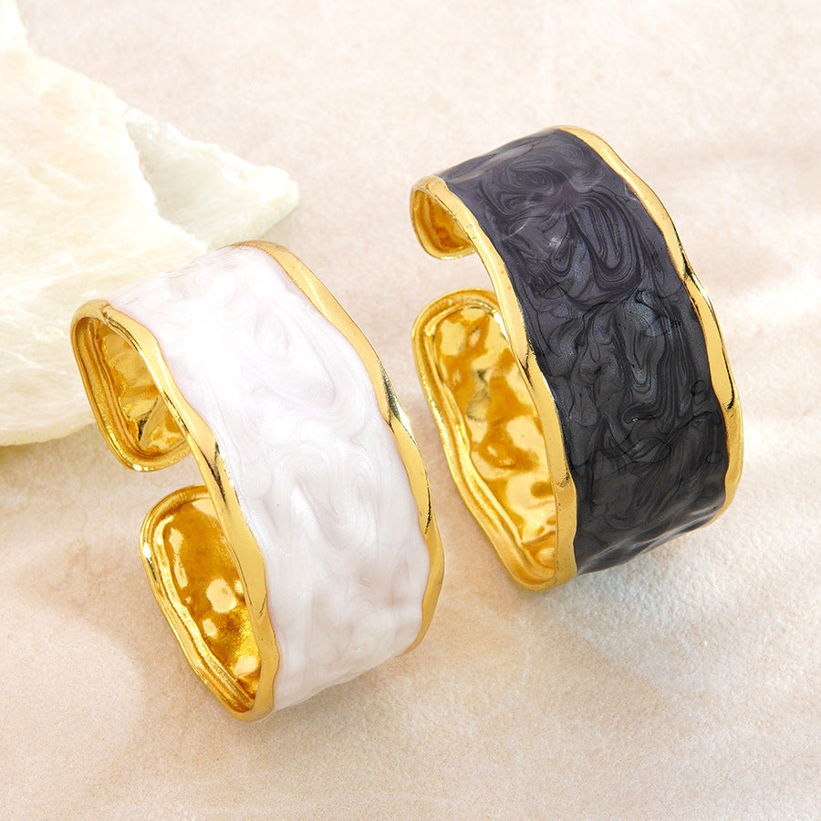 Geometric Drip Oil Plated Stainless Steel Bracelet
