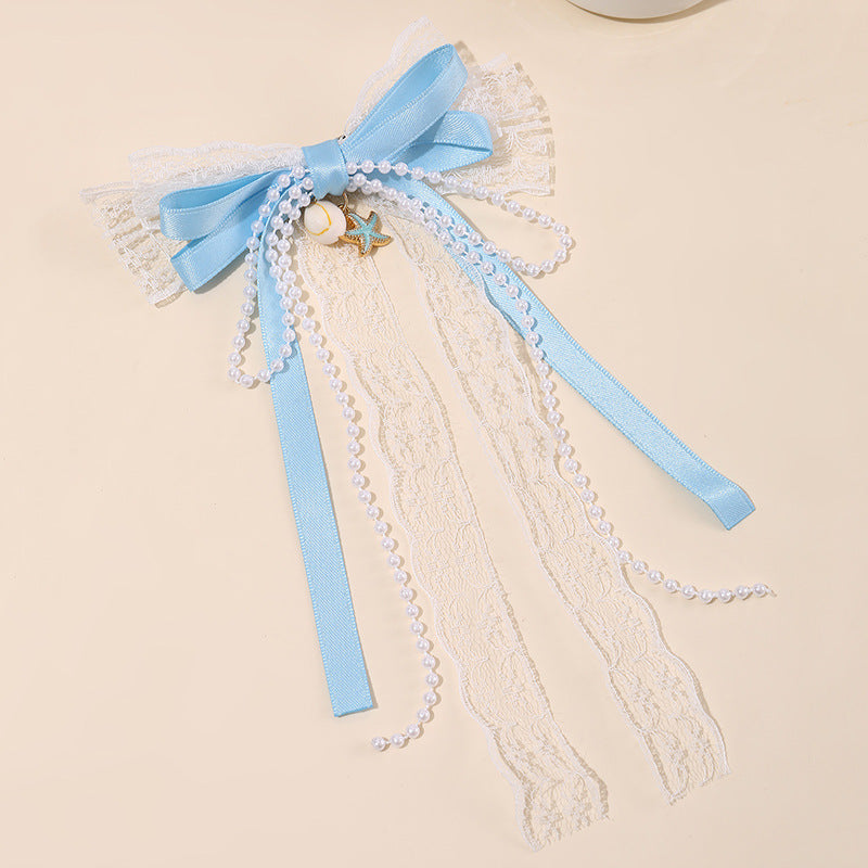 Fermaglio per capelli a fiocco con nappe e rete arricciata per bambine accessorio per capelli per bambine di ispirazione vintage