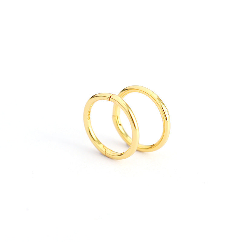 Orecchini a Cerchio da Donna Placcati Rotondi Geometrici in Argento Sterling 925 Dolce