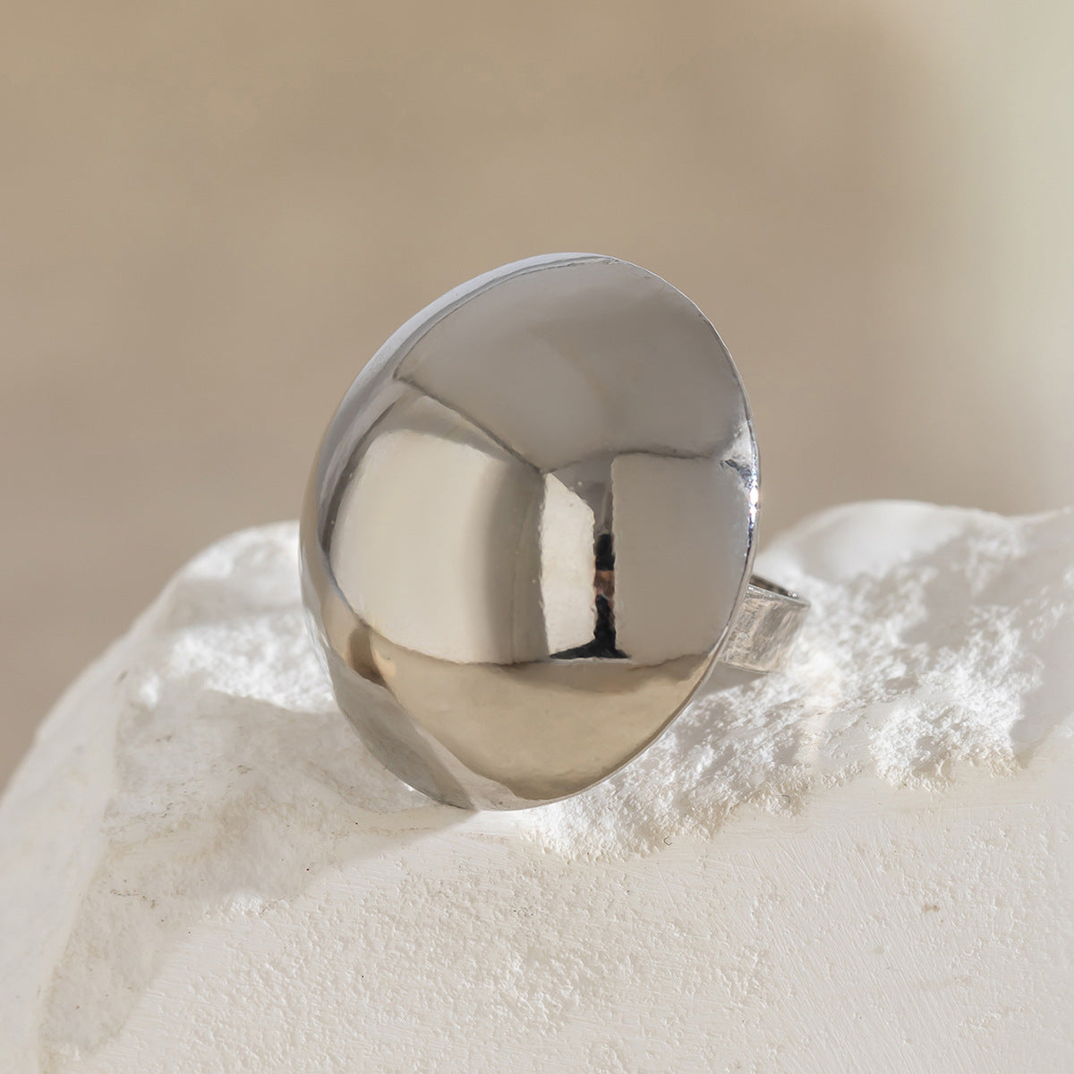 Minimalist Geometric Plated Alloy Ring for Women