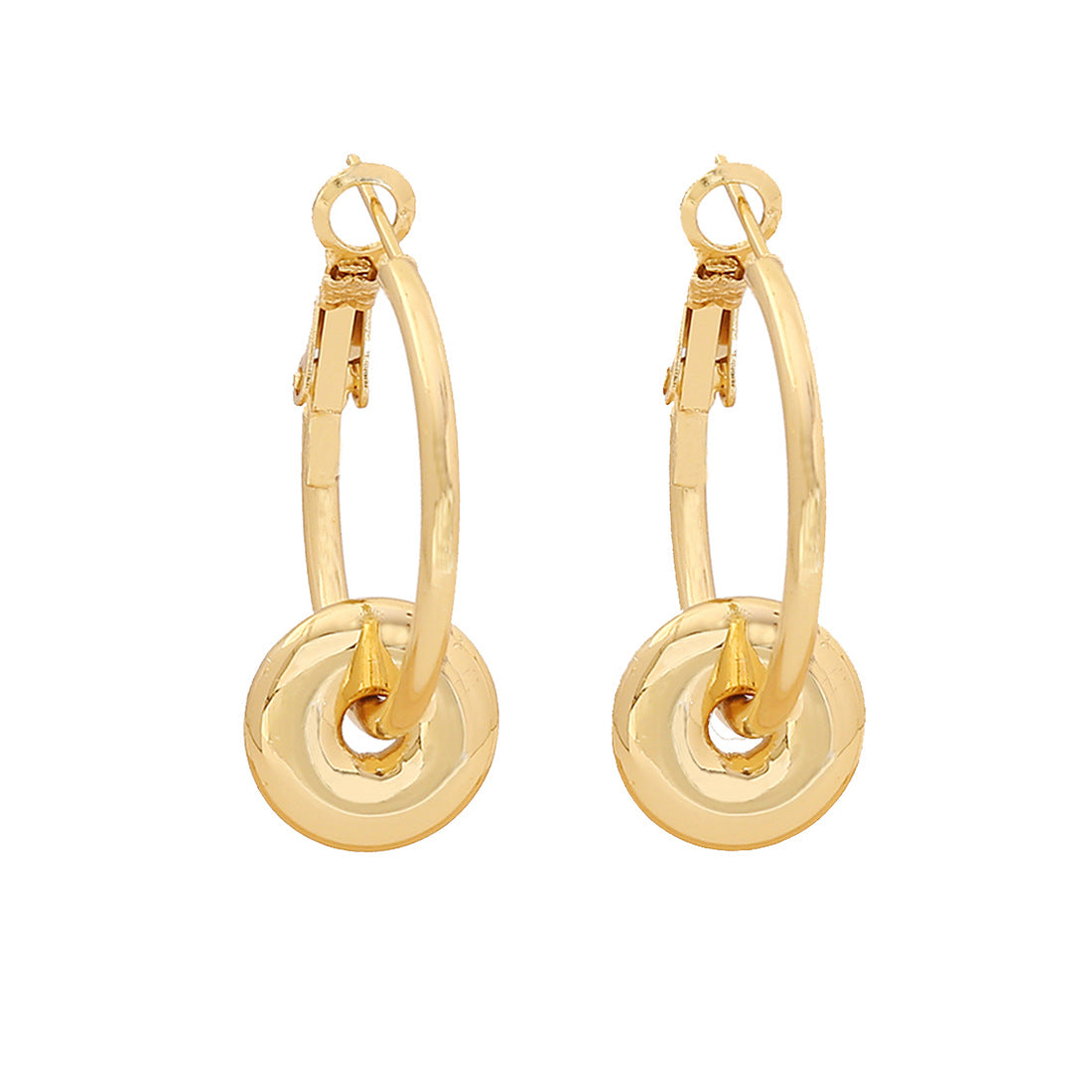 Orecchini da donna minimalisti con cuore e motivo floreale in acciaio inossidabile con finitura galvanica