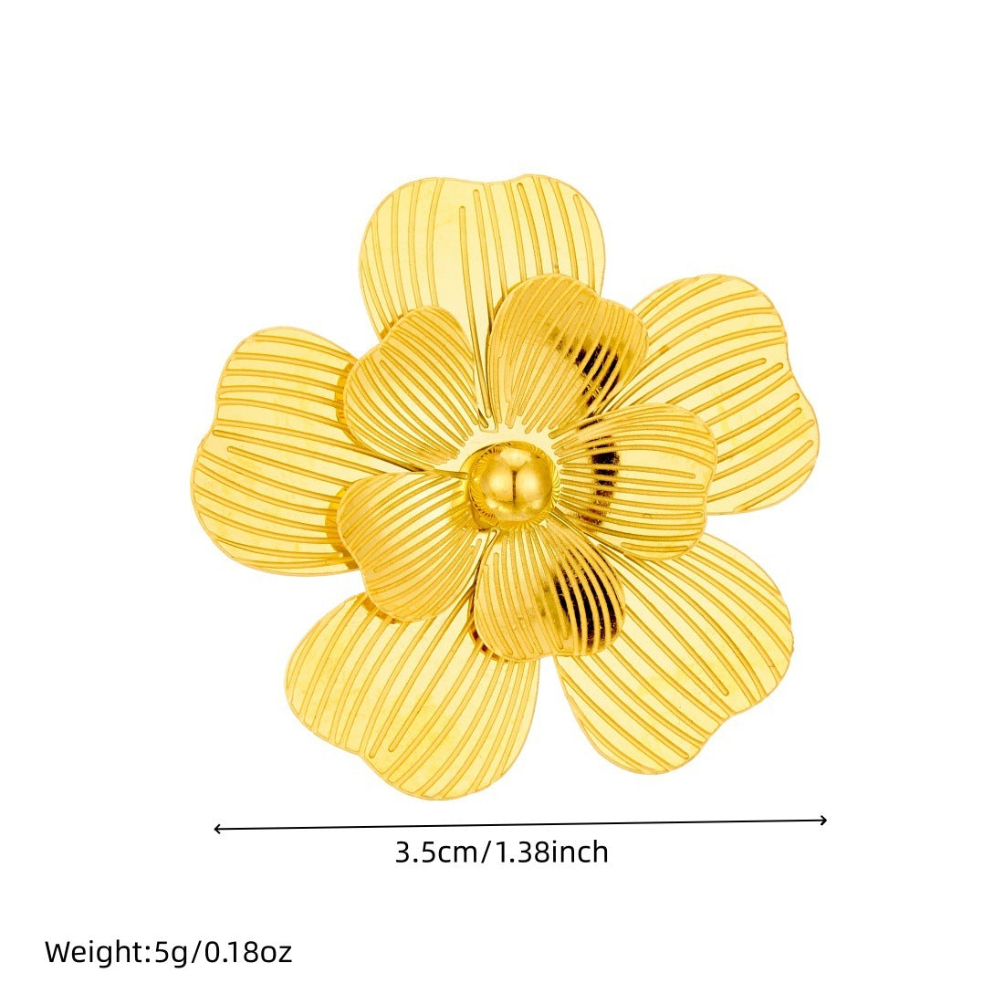 Gold Plated Stainless Steel Hollow Layered Flower Butterfly Ring for Women