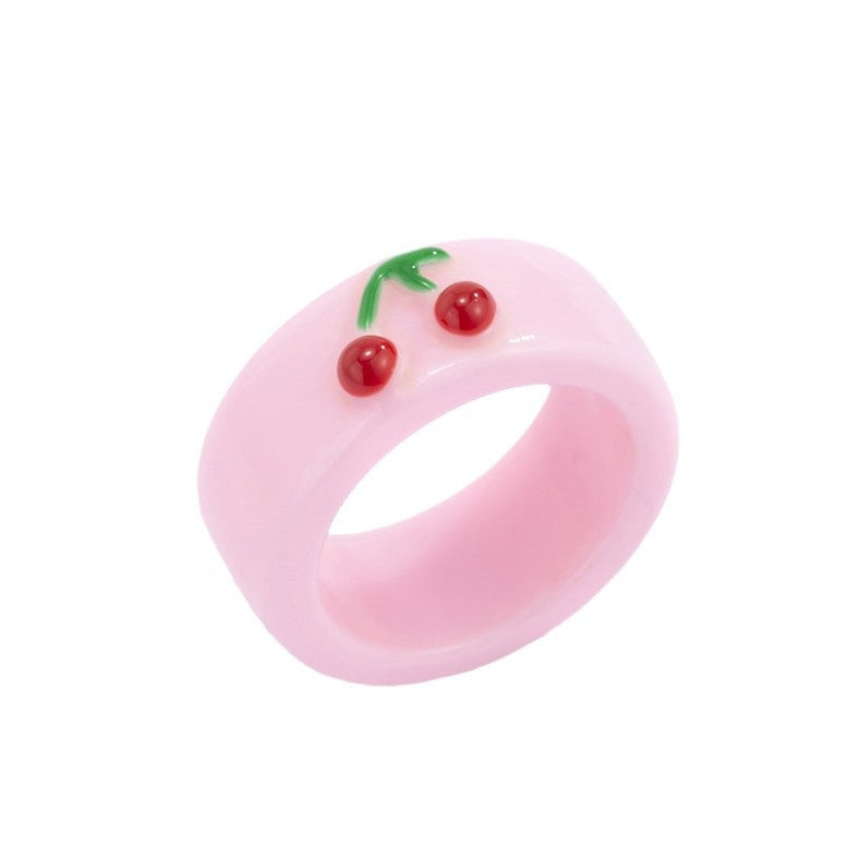 Anillo de rana de resina estilo vintage dulce y fresco para mujer