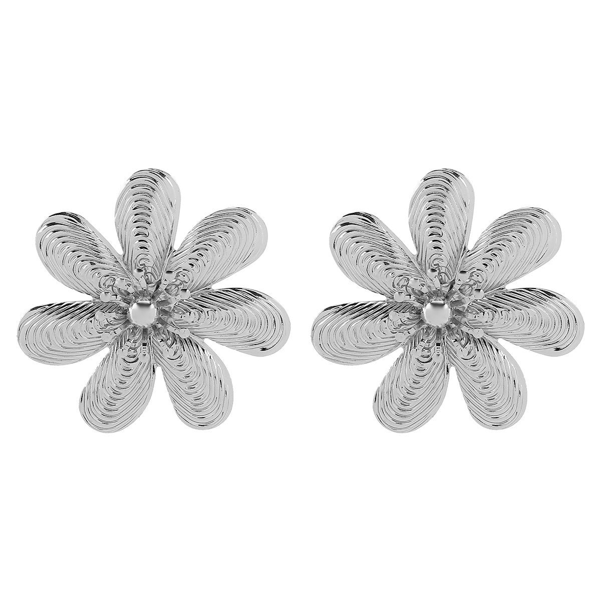Pendientes de aleación con forma floral a la moda para mujer con acabado chapado, ideales para fiestas y ocasiones formales