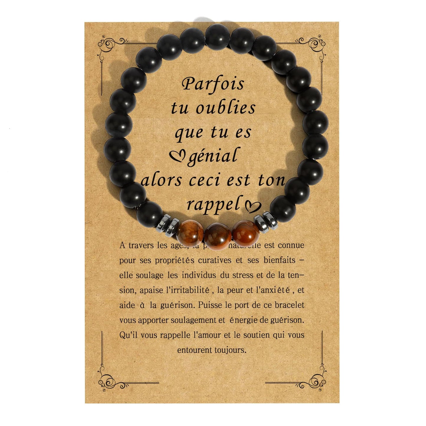 Men's Hand-woven Matte Tiger's Eye Geometric Bracelet with Magnetic Spacer