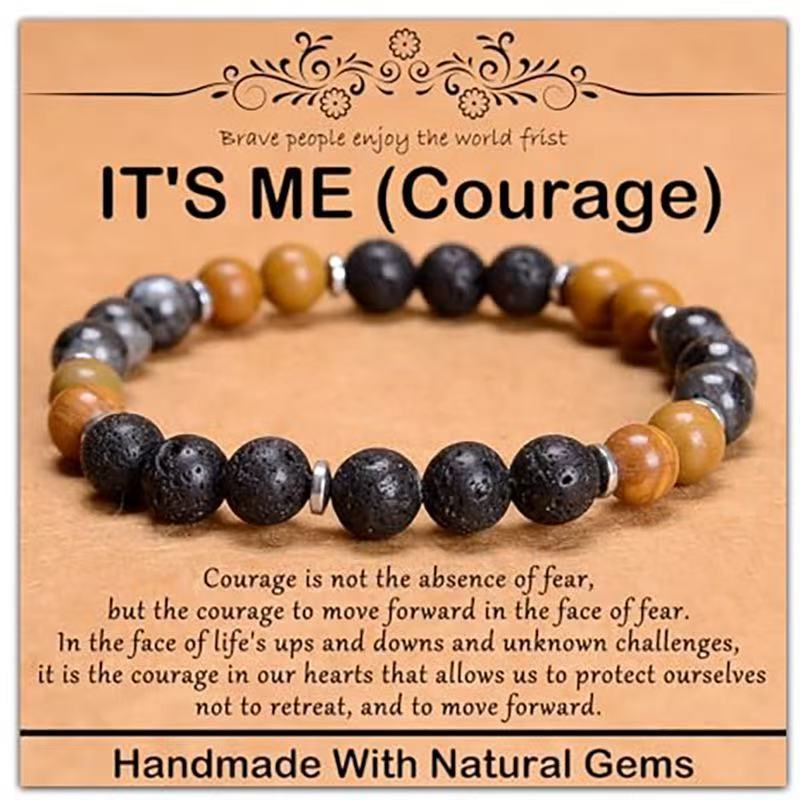 Minimalist Natural Stone Beaded Bracelet Unisex Geometric Round Handmade Jewelry Gift
