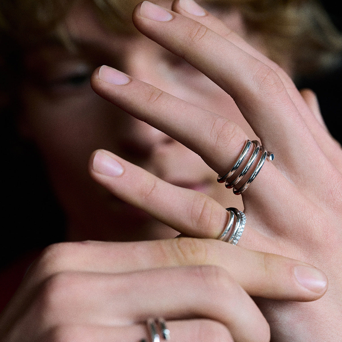 Geometric Stainless Steel Ring with Plating Finish for Women Minimalist Fashion Accessory